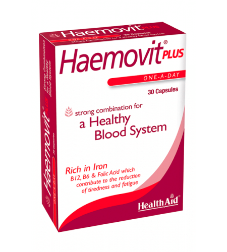 VIÊN BỔ MÁU HEALTHAID HAEMOVIT® PLUS (SẮT, VIT B12, VIT B6, AXIT FOLIC ++)